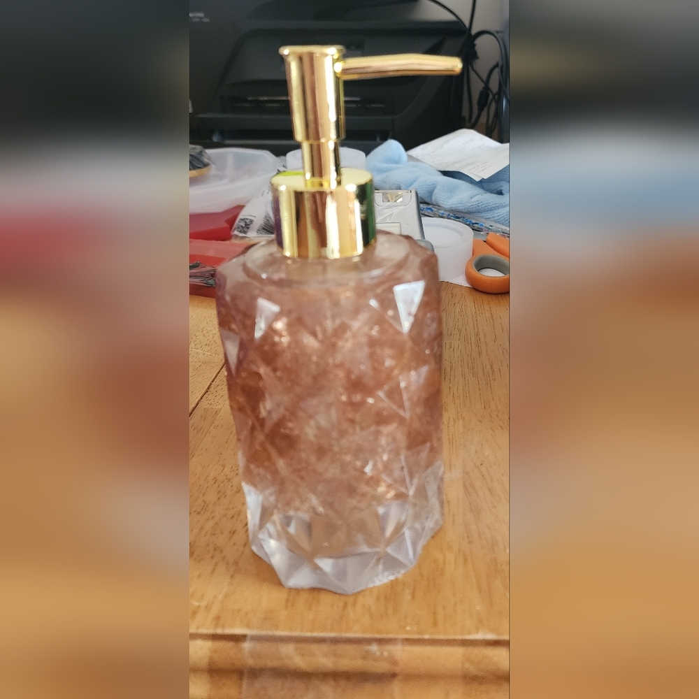 Luxurious Gold and Brown Hand Soap Dispenser
